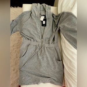 Grey hoodie short dress